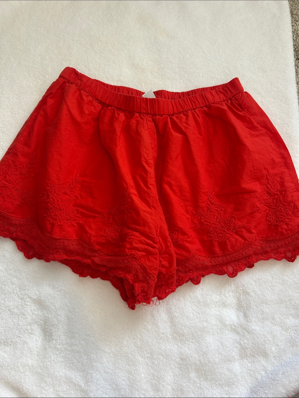 Old Navy Red Women's Embroidered Lounge Shorts